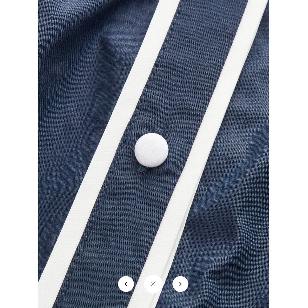 Commense Navy Blue Maxi Shirt Dress with White Trim - Picture 4 of 7
